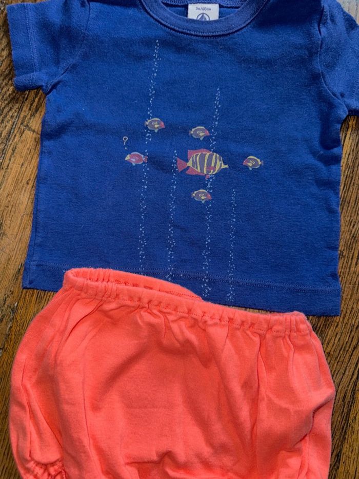 T-shirt et bloomer petit bateau 3 mois - photo numéro 2
