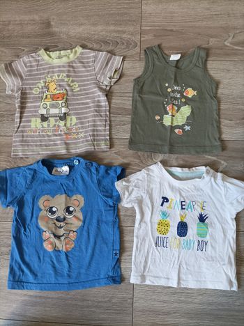 Lot 4 tee-shirts 6 mois été