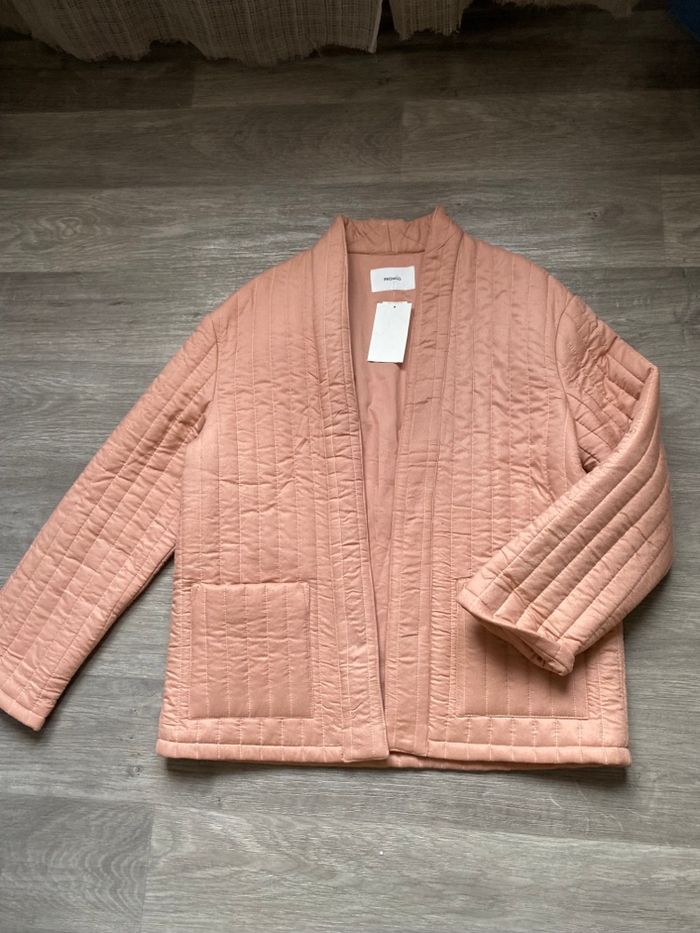 Manteau  veste matelassée Promod rose taille M - photo numéro 2