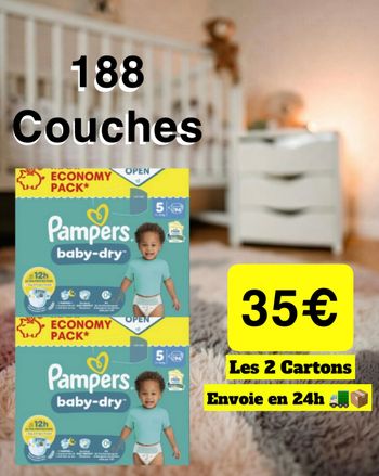 Pampers Baby Dry Taille 5 Neuf Lot x2