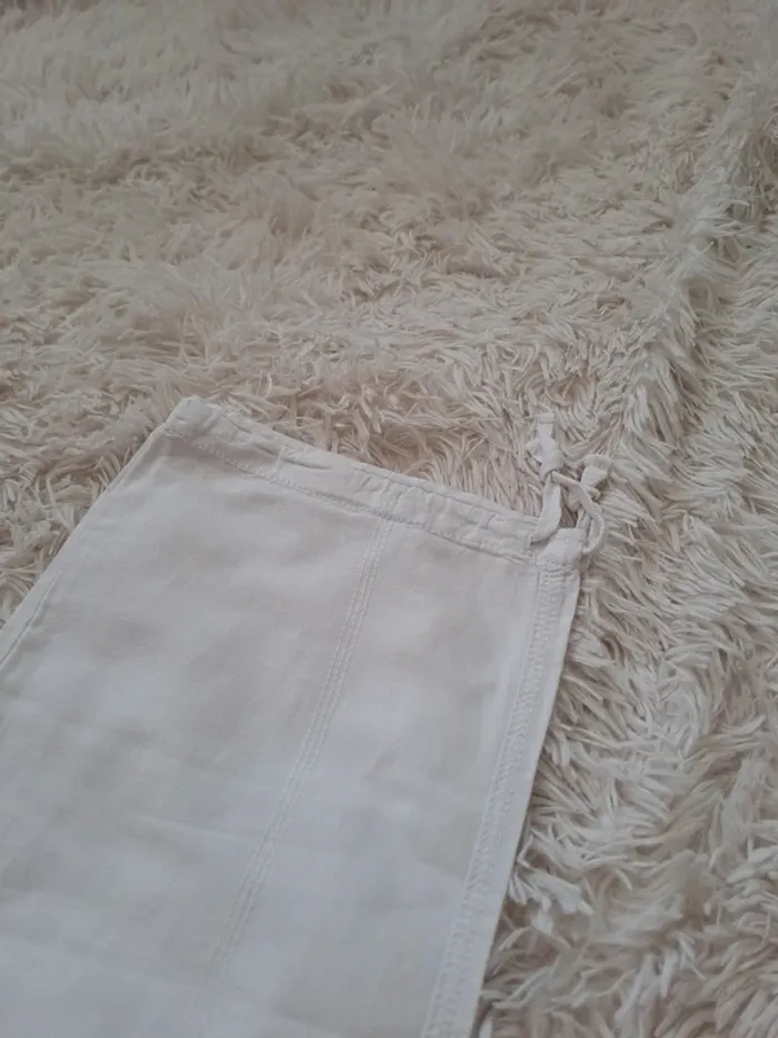 Pantalon blanc en lin et coton - T40- cache cache - photo numéro 3