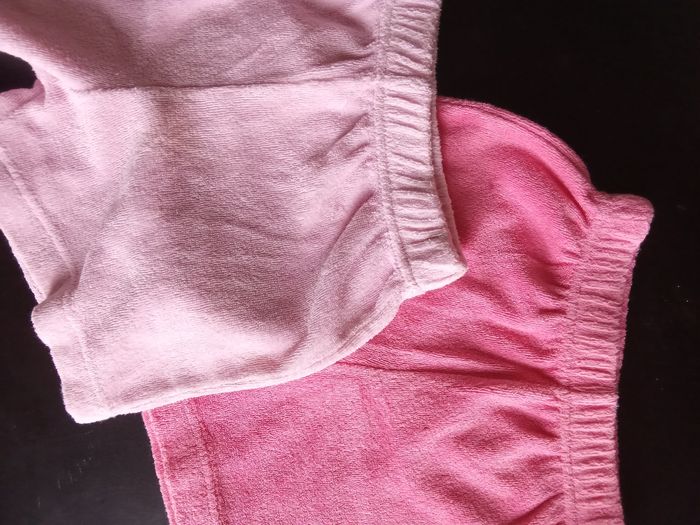 Lot de 2 shorts en coton bébé fille rose 6 mois, mi saison été - photo numéro 2