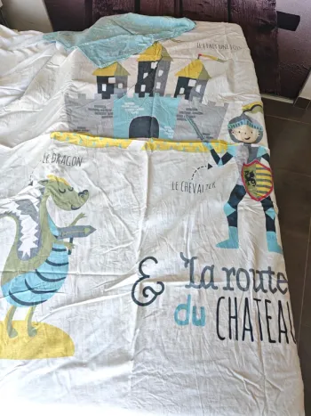 Parure de lit chevalier dragon château