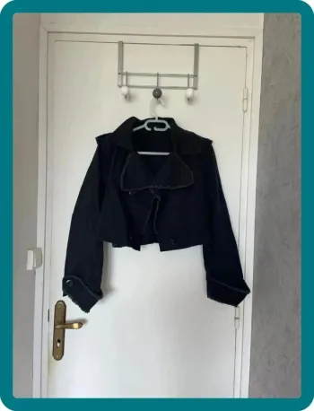 Veste noir crop top