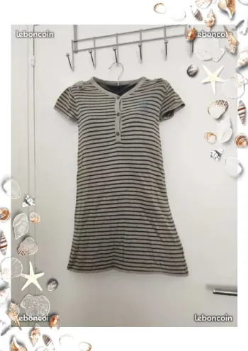 Robe pull orchestra rayée verte et kaki 12 ans