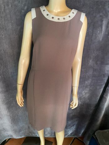 Robe marron clair et blanc Christine Laure taille 40