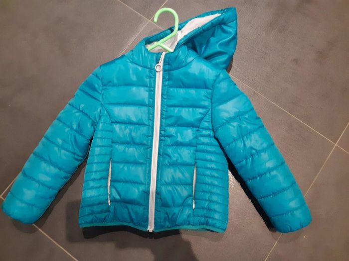 Doudoune 6 ans veste hiver fille bleue turquoise à capuche - photo numéro 2