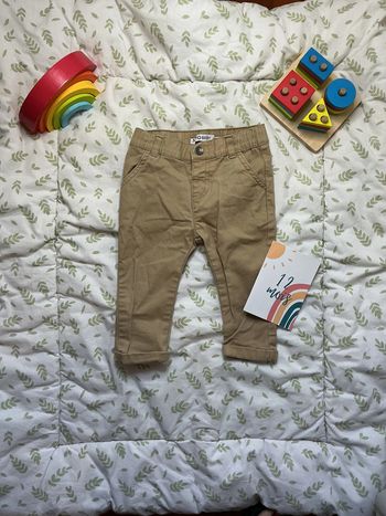 pantalon beige taille réglable 12 mois npo