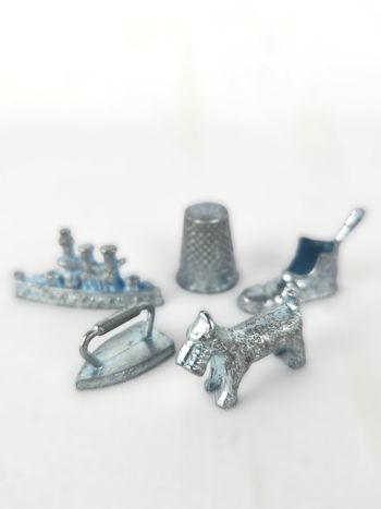 Lot 5 Jetons Monopoly Classiques Pièces de Jeu Métal Vintage Collection