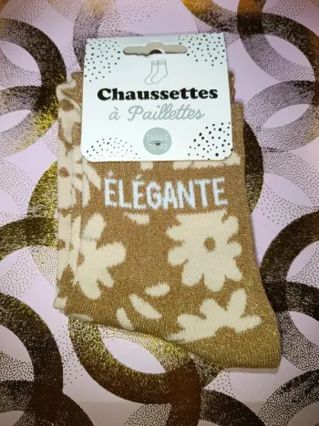 Chaussette à paillettes message