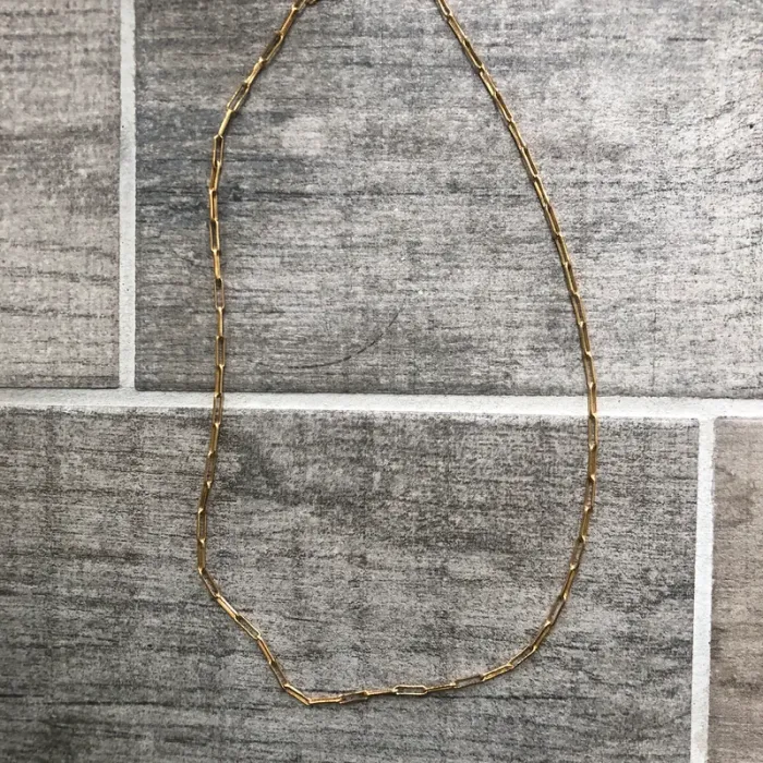 Collier maillon fin plaqué or Taille 56 cm