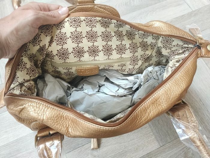 Sac à main neuf doré vegan simili cuir - photo numéro 3