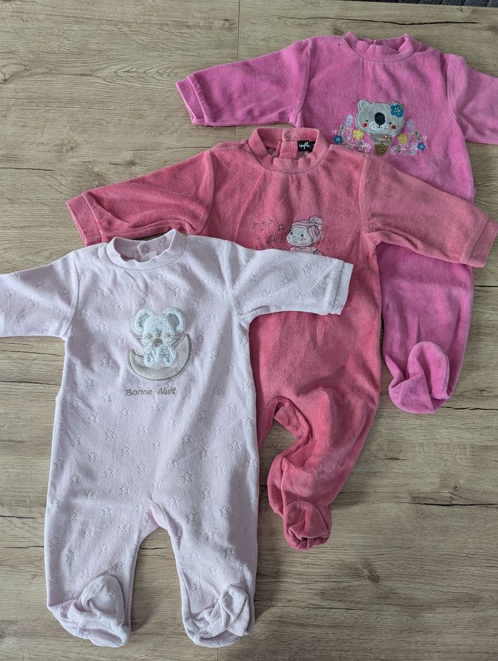 Lot de 3 pyjamas velours