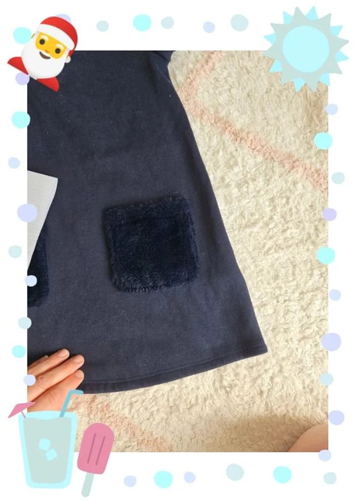 robe automne hiver chaude taille 5 ans bleu marine dpam - photo numéro 3