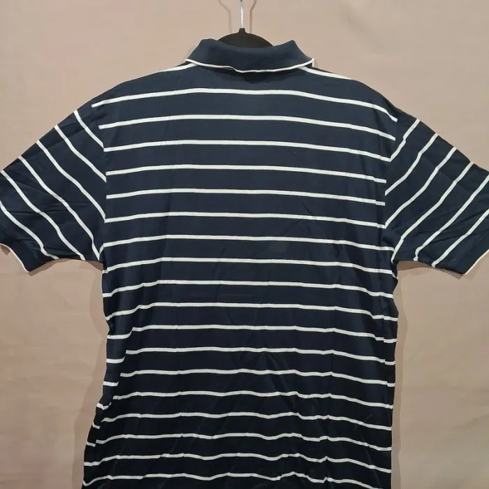Polo Burlington Taille M Bleu Marine Rayé Coton Stretch - photo numéro 6