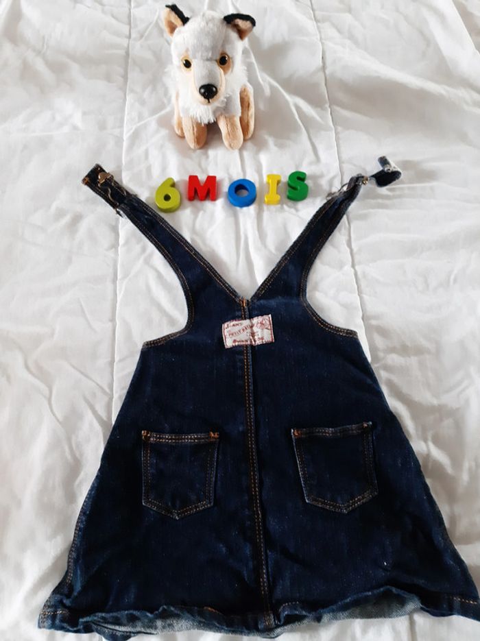 Robe salopette jean - Petit Bateau - 6 mois - photo numéro 2