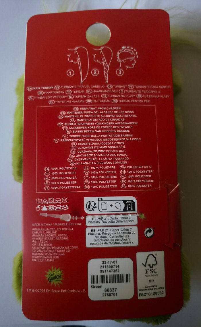 Turban the grinch pour cheveux - photo numéro 2