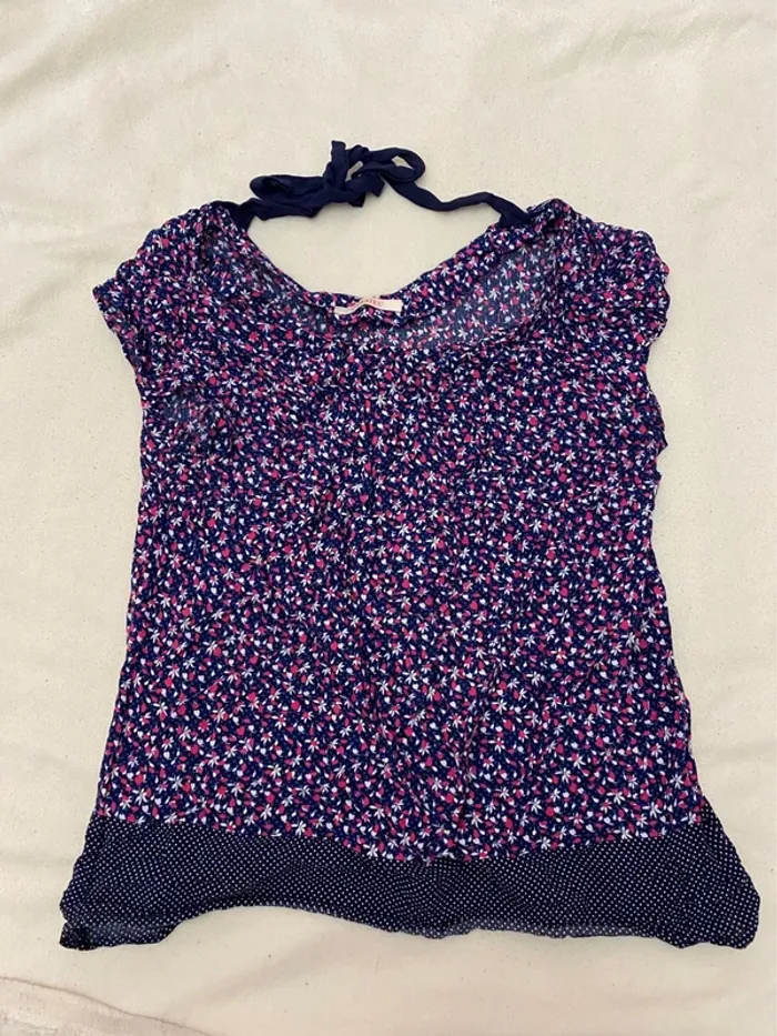 Blouse manches courtes camaïeu Taille 40  Fleuri