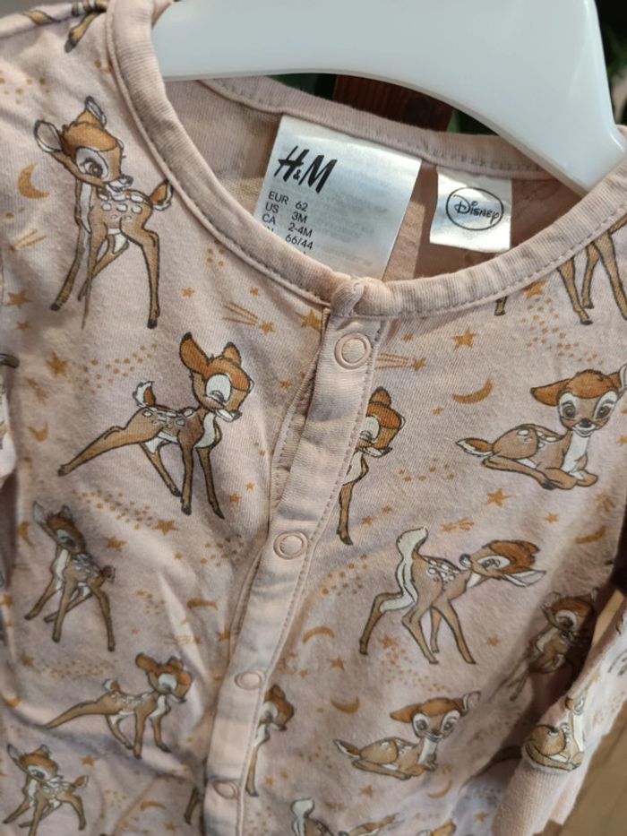 Pyjamas Bambi Disney h&m 2/4 mois - photo numéro 2