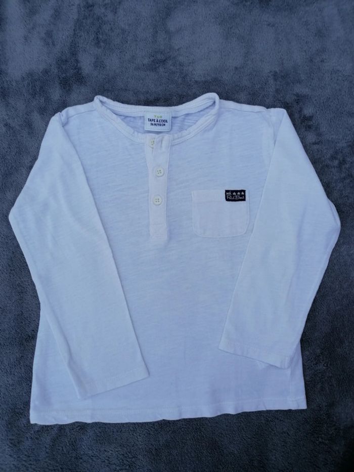 T-shirt Ml Tape à l'œil - taille 36 mois blanc