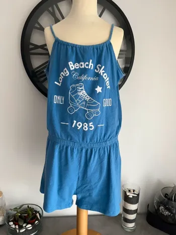 Combishort fille bleu
