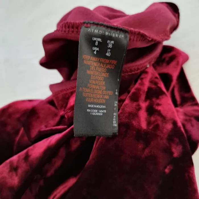 Robe velours rouge bordeaux - Atmosphère - taille 36 - dos nu - soirée - photo numéro 5
