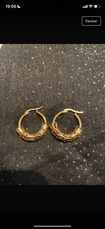 Boucles d'oreilles dorées fantaisie inoxydables