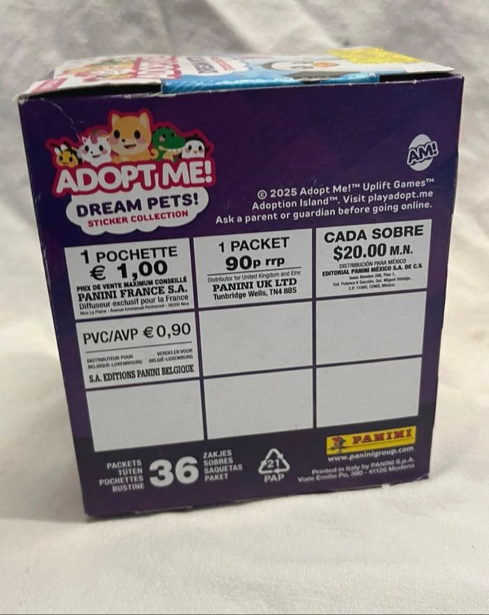 Box panini 36 sachet stickers ADOPT ME neuve scellée - photo numéro 5