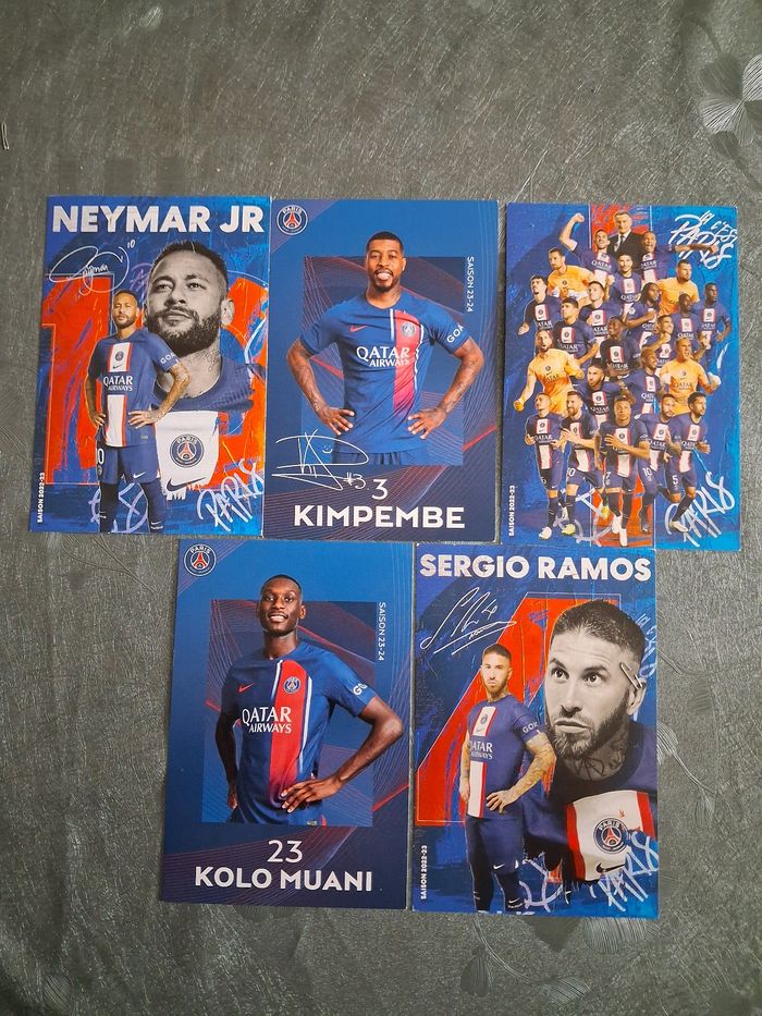 5 cartes joueurs PSG
