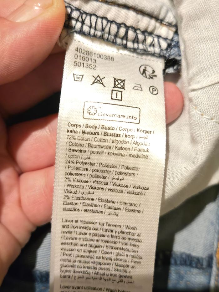 Jean droit bleu délavé à revers léopard T.44/46 Gémo - photo numéro 8