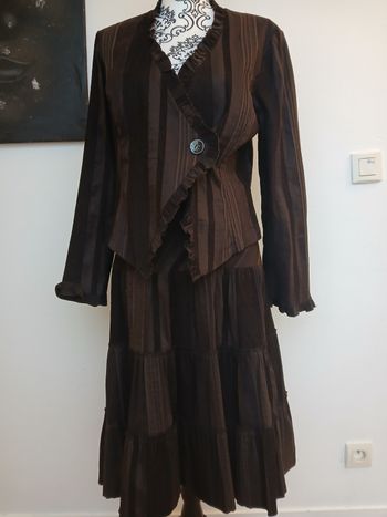 Ensemble tailleur 123 marron chocolat T.44