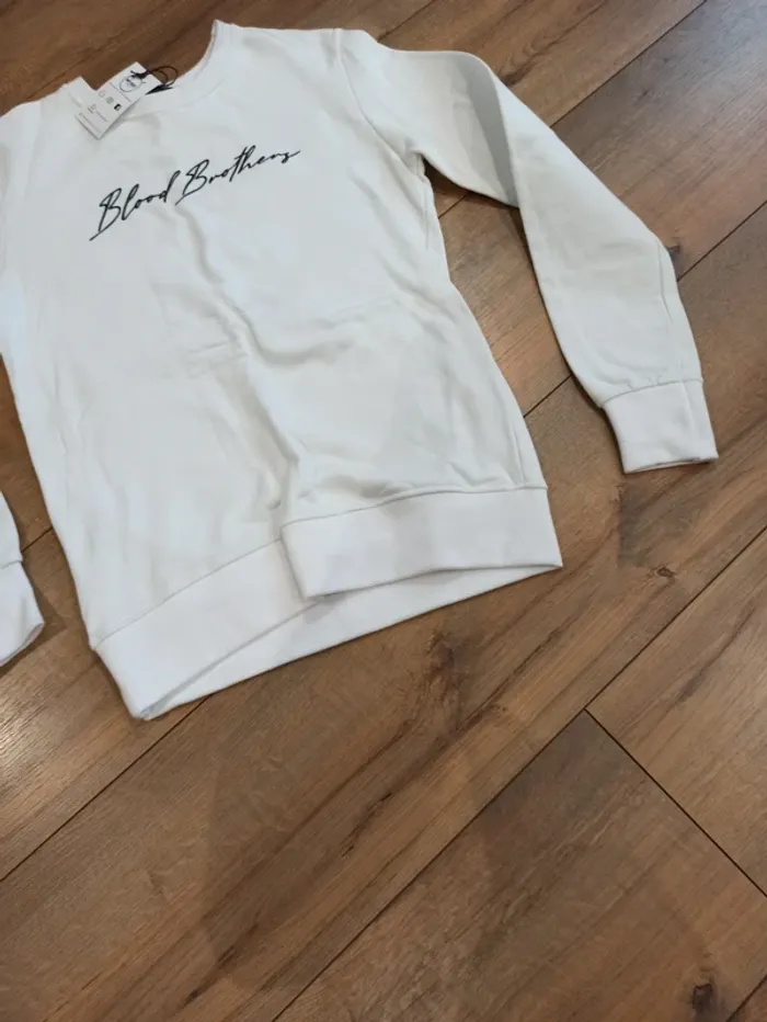 Pull blanc homme manches longues S - photo numéro 4