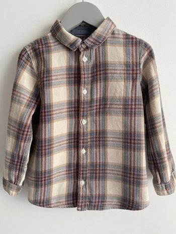Super petite chemise H&M en flanelle 100% coton taille 3 ans carreaux beiges marrons