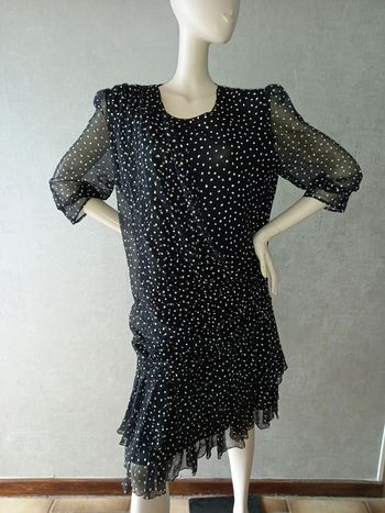 robe noire à pois blanc vintage taille 42