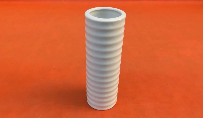 Vase " Groove " Céramique blanche émaillée - photo numéro 2