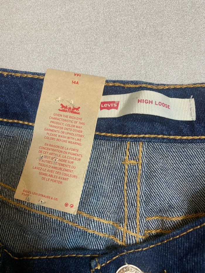 Jean bleu foncé slim taille haute ajustable Levi’s taille 14 ans neuf - n23m - photo numéro 4
