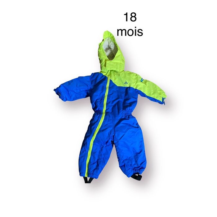 Wanabee Combinaison de ski vert/bleu Taille 18 mois
