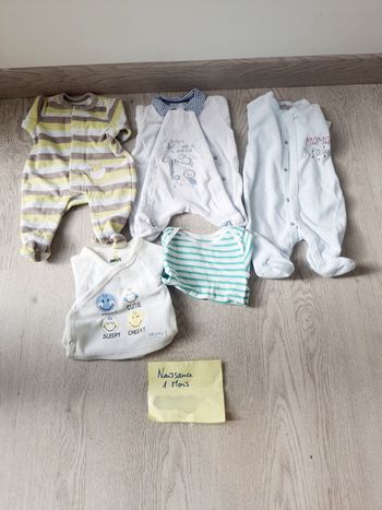 Lot naissance-1 mois pyjama 5 pièces