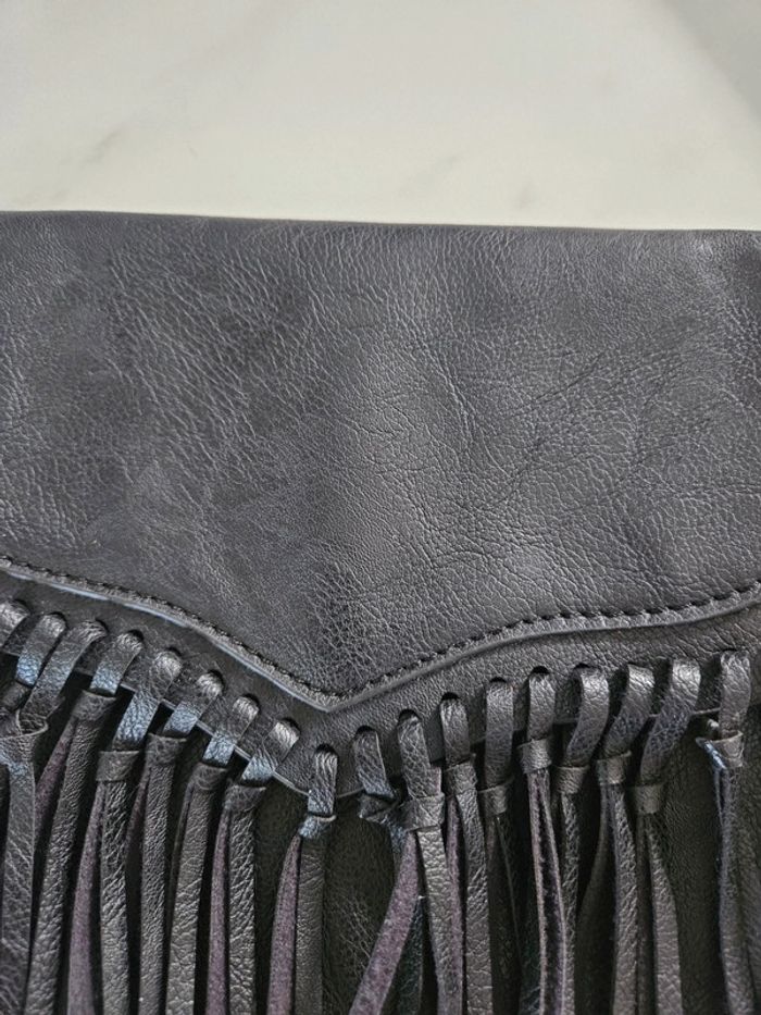 Sacoche à franges cuir noir - photo numéro 4