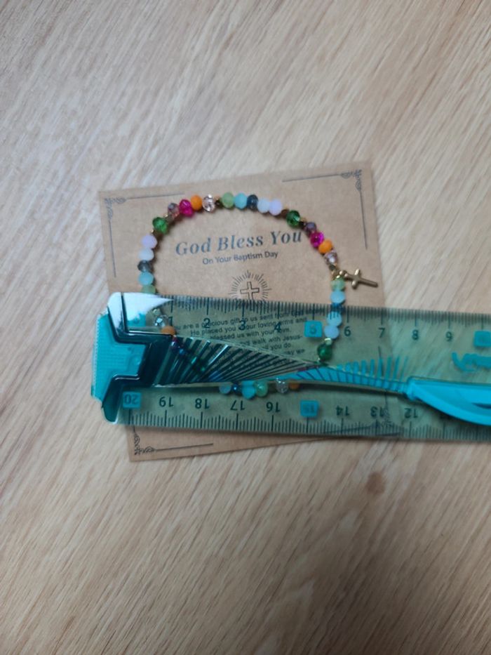 Bracelet en perles avec croix chrétienne - photo numéro 4