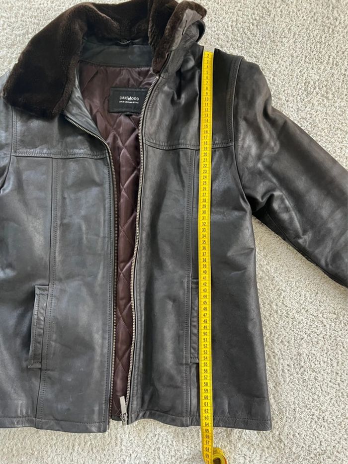 Veste manteau en cuir marron foncée Oakwood taille M - photo numéro 6