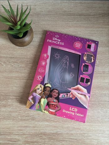 Tablette LDC effaçable rose Disney princesse fille  Avec deux calques raiponce cendrillon 