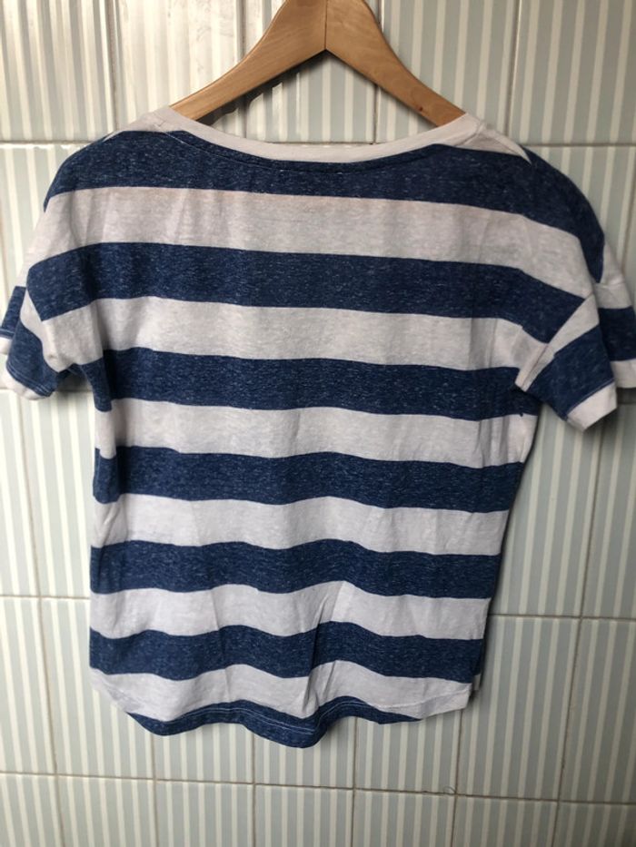 T-shirt Marinière Blanc-Indigo Jennyfer - photo numéro 2