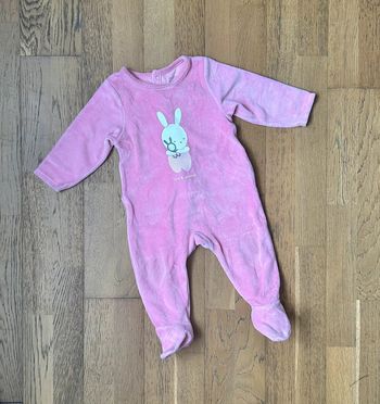 Pyjama velours rose Obaibi 9/12 mois