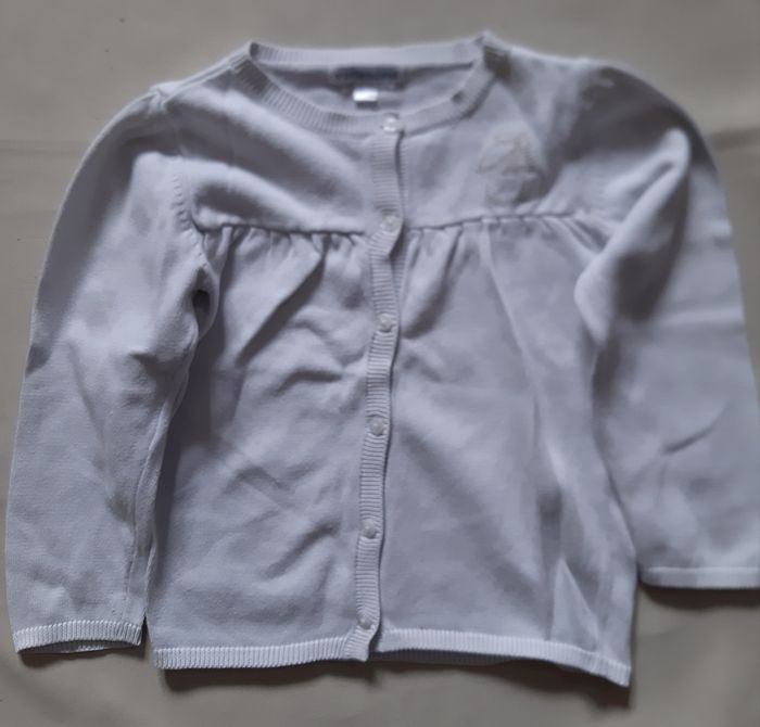 gilet blanc en coton fille - cerises - Vertbaudet - 3 ans - photo numéro 2