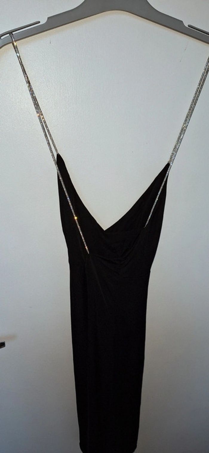 Robe noir strass satin goth alt newwaves - photo numéro 3