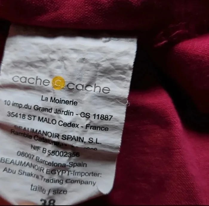 Robe bordeaux fuschia style lin - photo numéro 4