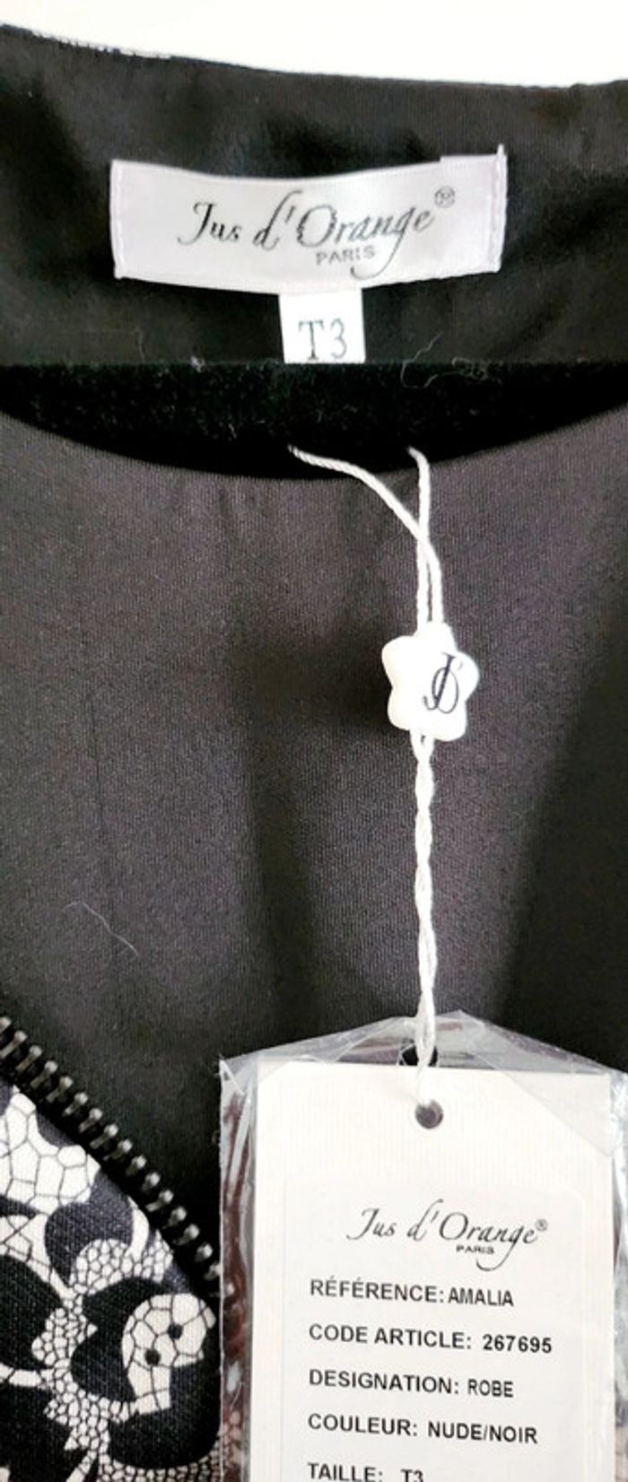 Robe chic fourreau noire et crème taille 3 L Jus d'orange - photo numéro 5
