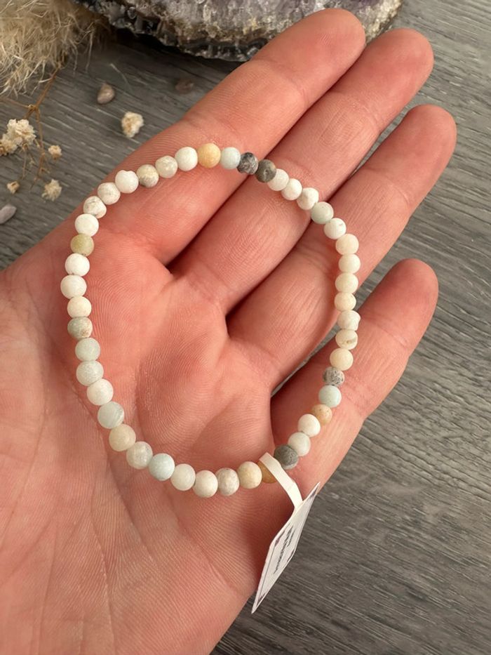 Bracelet perles en amazonite d’Afrique du Sud - Pierre naturelle - Grosses perles - photo numéro 4