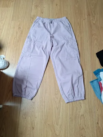 Pantalon style parachute mauve